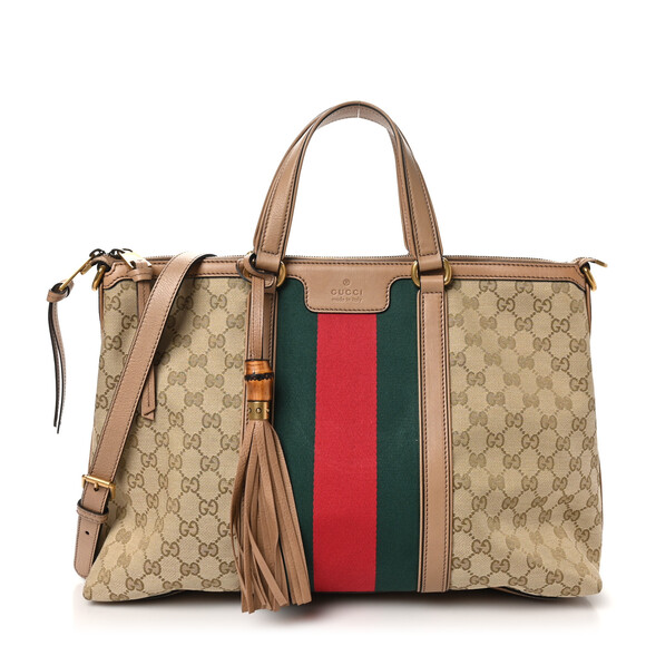 Gucci Web Medium Rania Top Handle Bag #184044G75B - Picture 1 of 10